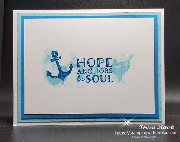 Simple encouragement card in blue tones using Hope and Prayer stamp set