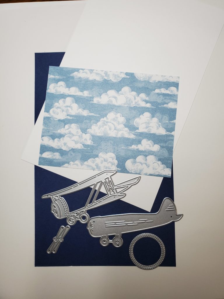 Pieces included in creating this masculine card.